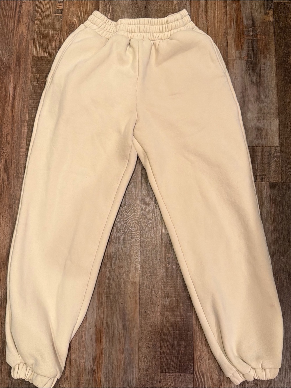 Women's Cream Fleece Jogger Sweatpants
